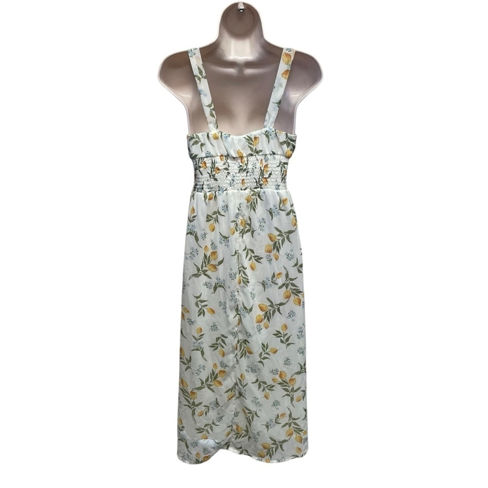 Sincerely Jules midi summer dress lemon print fairy core women’s XS smocked - Picture 2 of 5